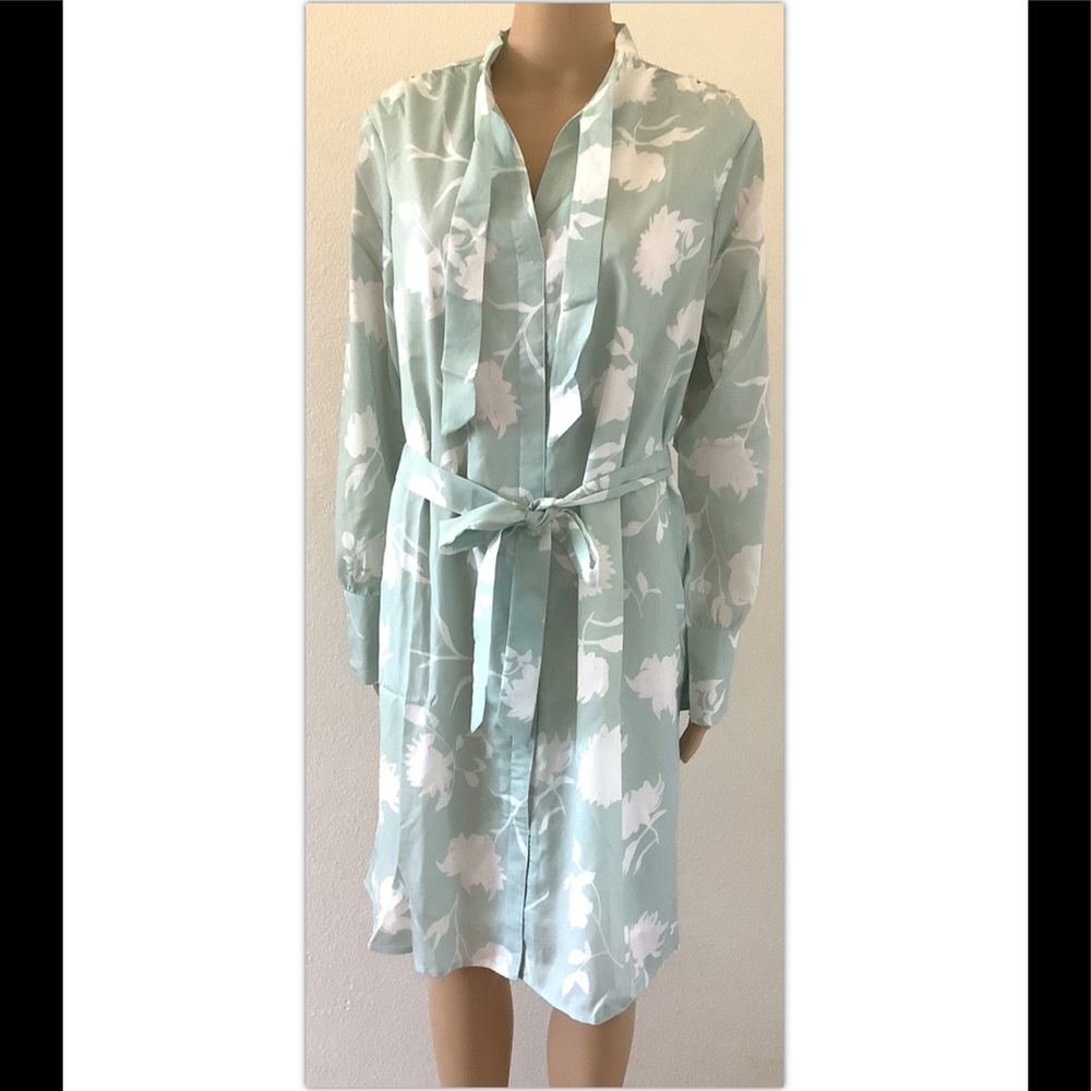 Allegra K Women Shirt Dress, Sz Large, Belted, Lined, Long Sleeve, Casual Wear
